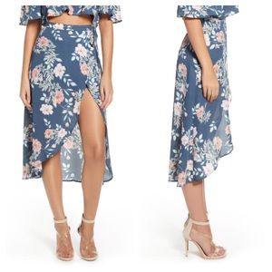 Leith Floral Print Wrap Skirt